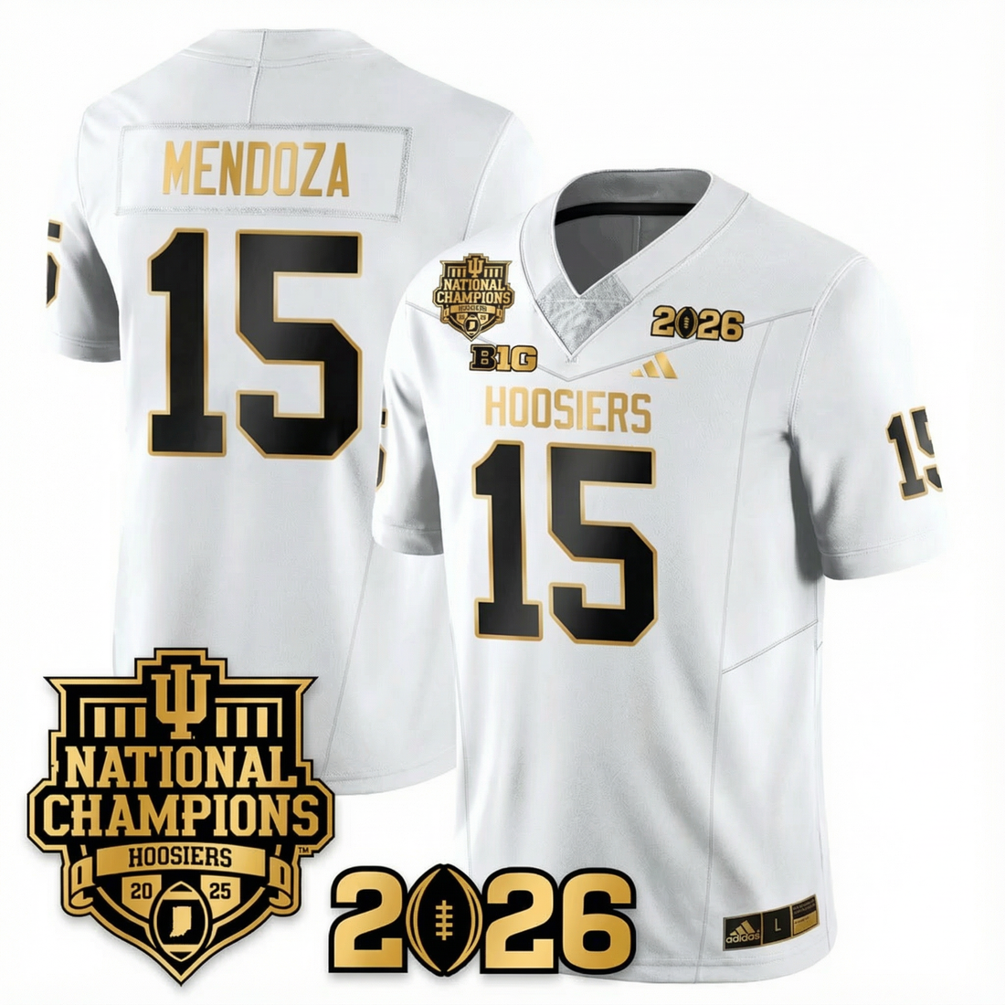 Indiana College Football Gold Edition Jersey - 2026 CFP vs National Champions Patch
