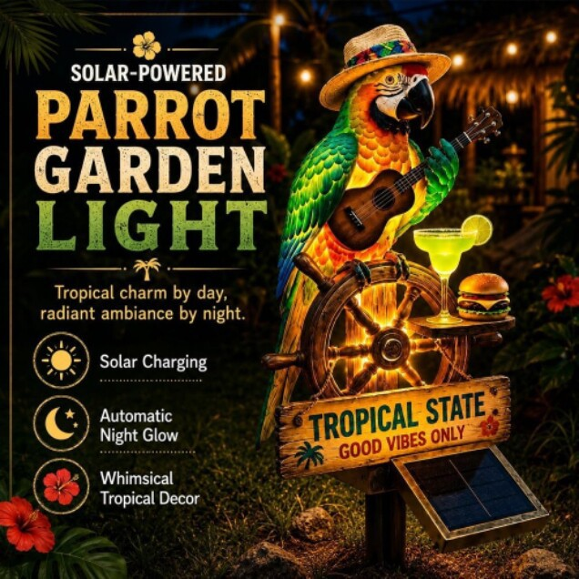 🦜 Parrot Head Paradise Solar Light
