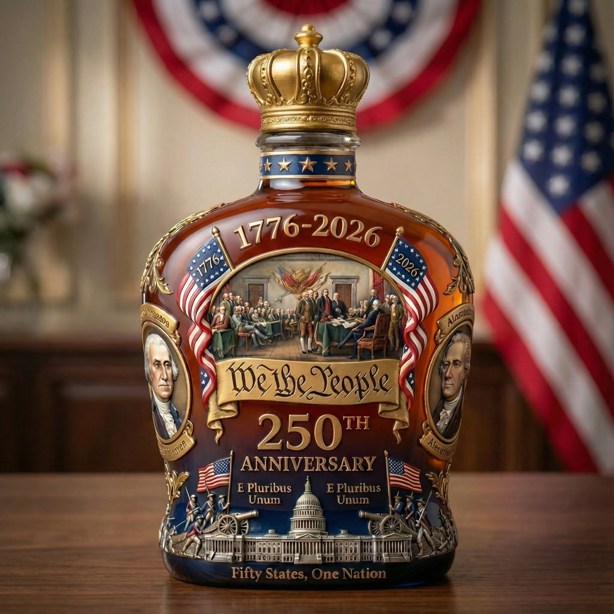 America 250th Anniversary Whiskey Bottle