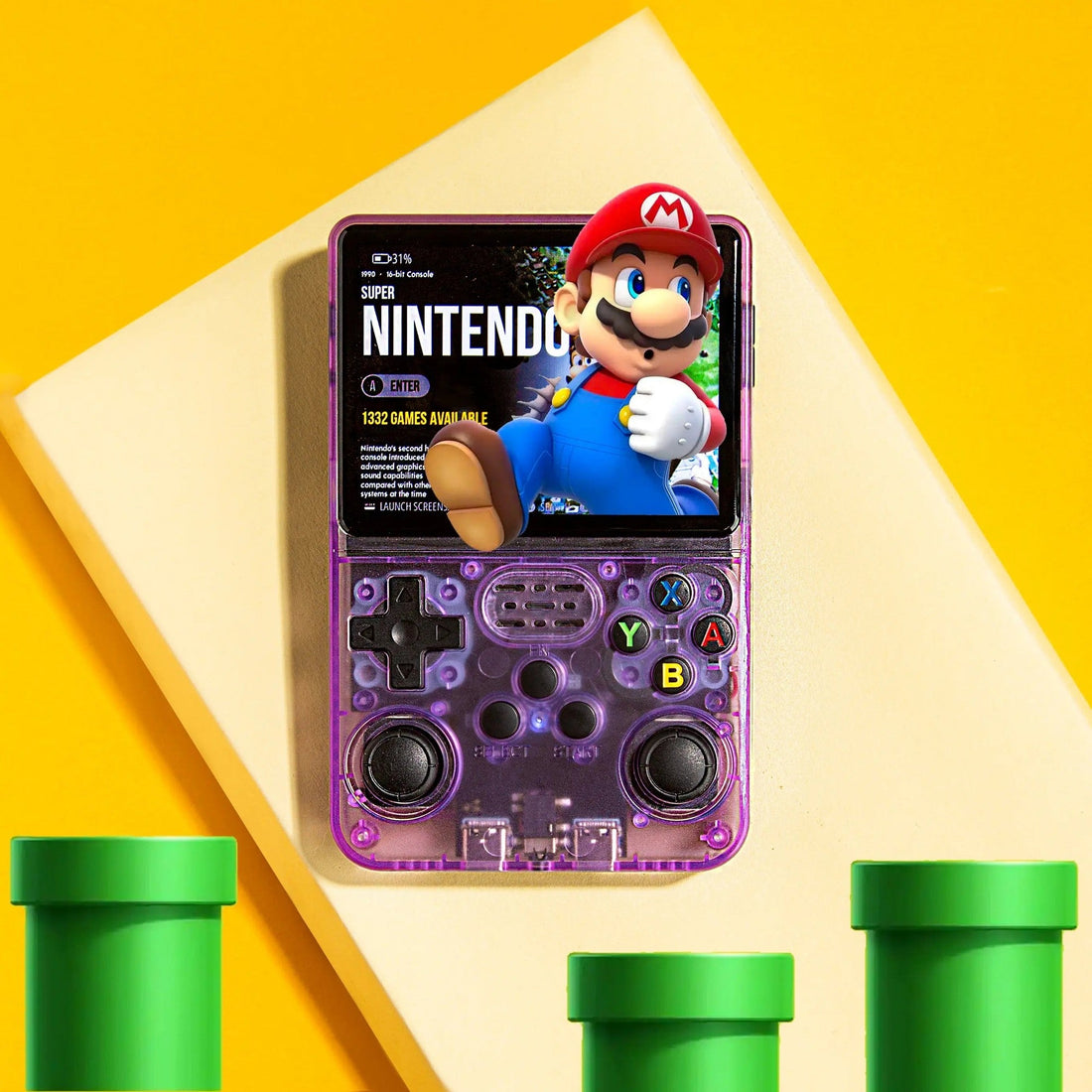 R36S Retro Handheld Game Console - Red